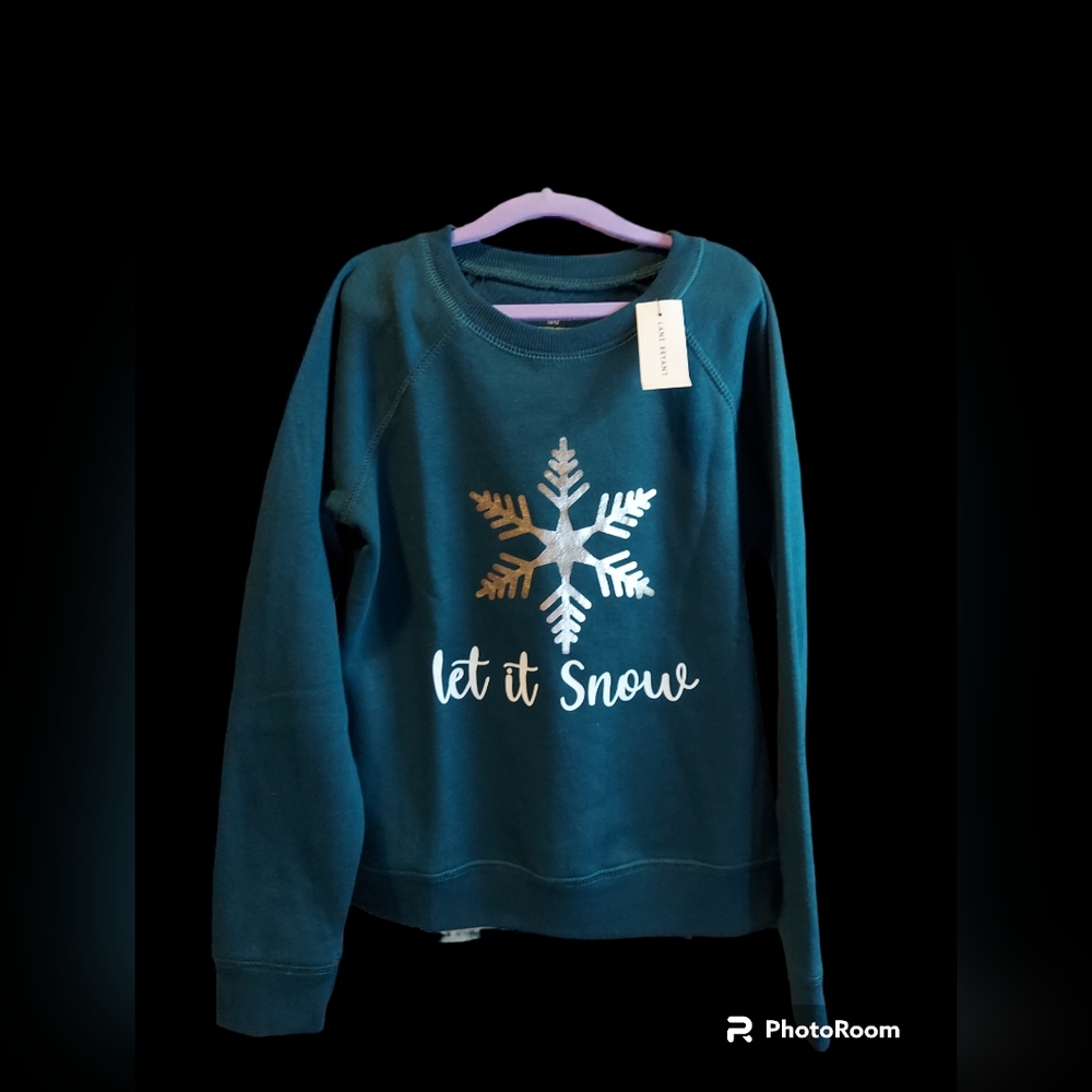 Lane Bryant "Let It Snow" with Silver Snowflake Girl's Size 10/12 NWT.